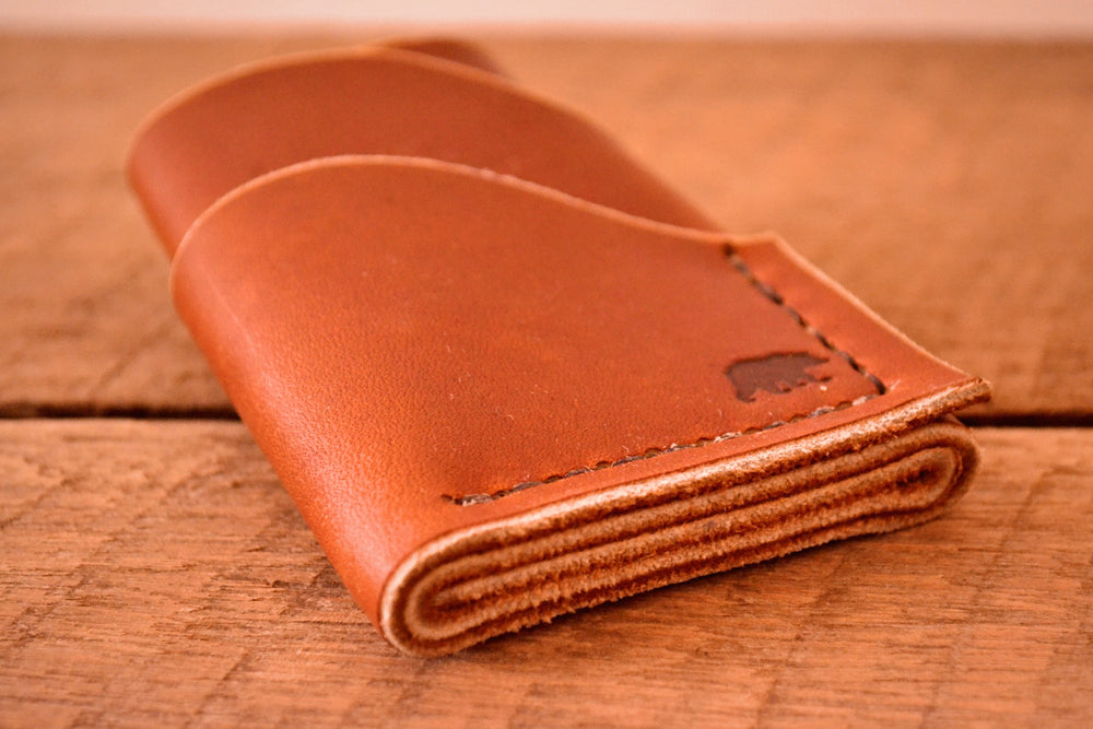 Minimalist Leather Card Holder in Natural Chromexcel - Thursday
